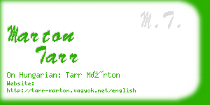 marton tarr business card